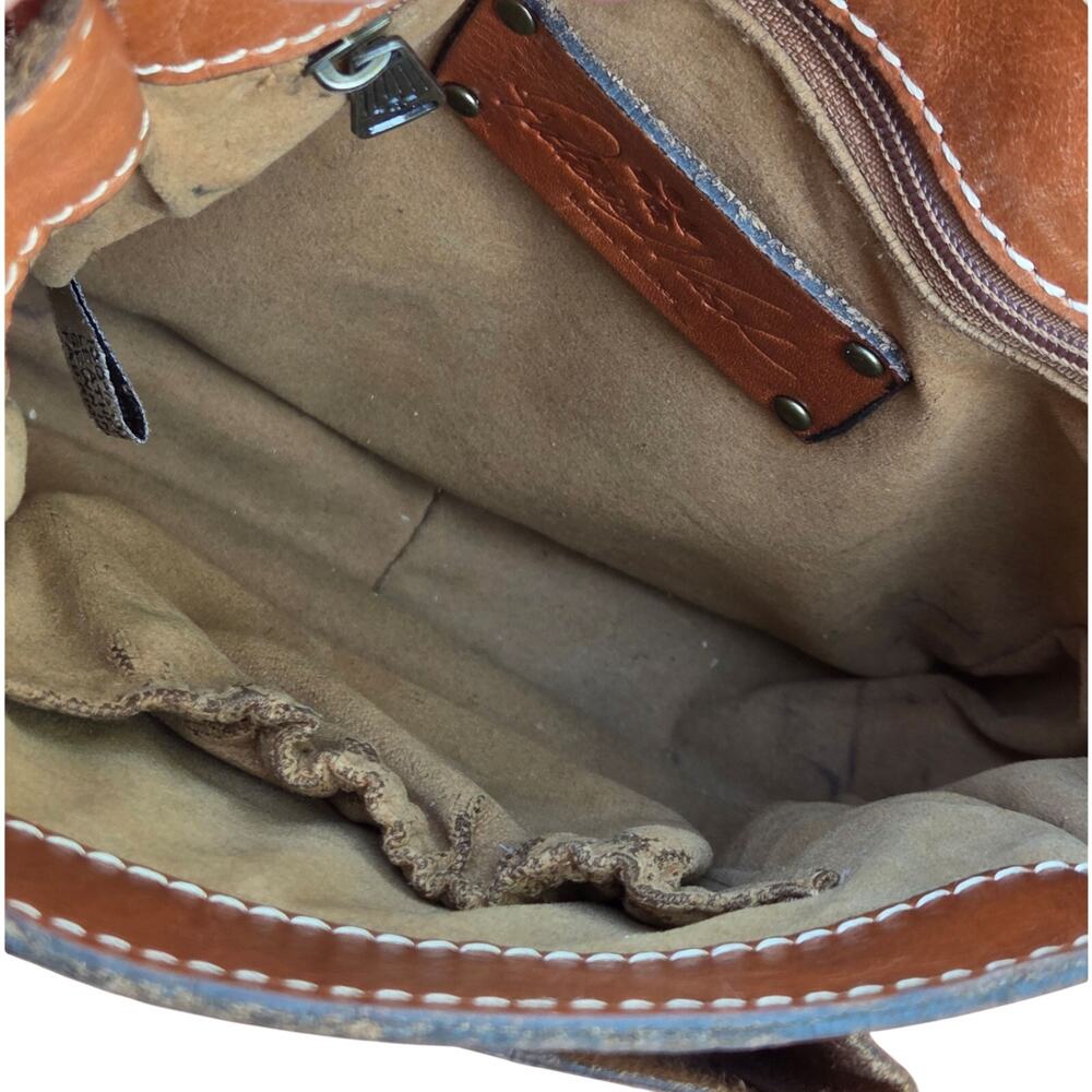 SOLD Patricia Nash Lari British Tan Leather Crossbody | Western Boho - Picture 9 of 11